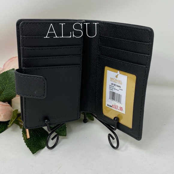 Michael Kors Bifolder ZIP Coin Wallet Le Black W - Picture 5 of 7